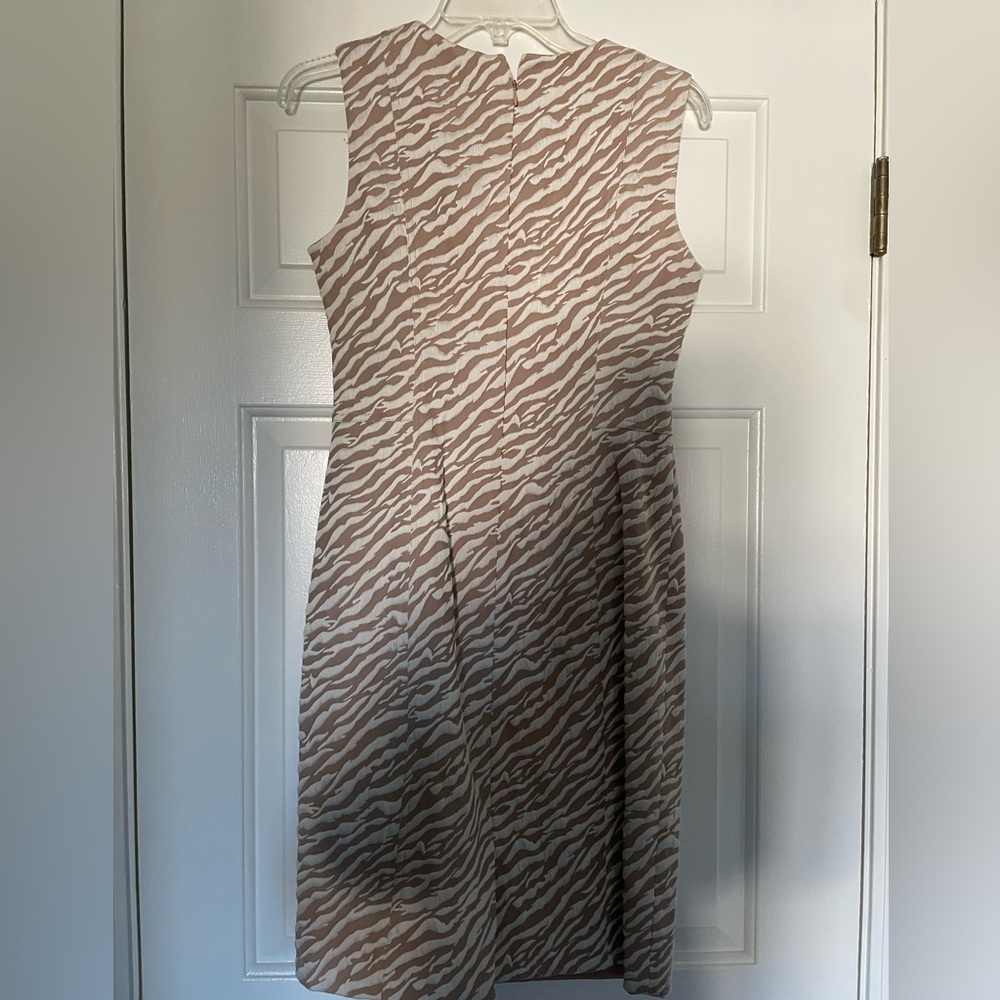 Calvin Klein Tan Zebra Print Midi Dress